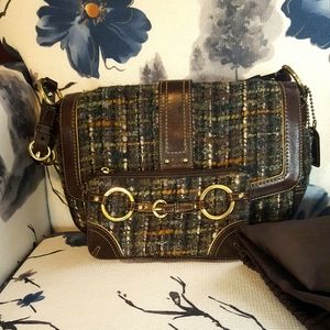 Coach Chelsea Tweed/Suede bag w/wristlet